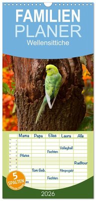 Familienplaner 2026 - Wellensittiche mit 5 Spalten (Wandkalender, 21 x 45 cm) CALVENDO Familienplaner 2026 - Wellensittiche mit 5 Spalten (Wandkalender, 21 x 45 cm) CALVENDO