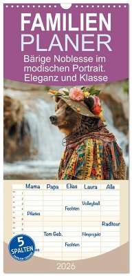 Cover Familienplaner 2026 - Bärige Noblesse im modischen Portrait. Eleganz und Klasse mit 5 Spalten (Wandkalender, 21 x 45 cm) CALVENDO