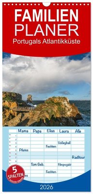 Familienplaner 2026 - Portugals Atlantikküste mit 5 Spalten (Wandkalender, 21 x 45 cm) CALVENDO