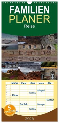 Familienplaner 2026 - Farben der Bretagne mit 5 Spalten (Wandkalender, 21 x 45 cm) CALVENDO