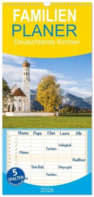 Familienplaner 2026 - Deutschlands Kirchen mit 5 Spalten (Wandkalender, 21 x 45 cm) CALVENDO