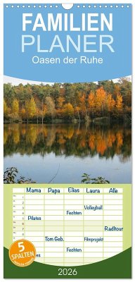 Cover Familienplaner 2026 - Oasen der Ruhe 2026 / Geburtstagskalender mit 5 Spalten (Wandkalender, 21 x 45 cm) CALVENDO