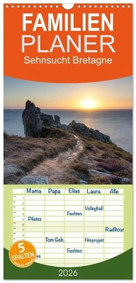 Familienplaner 2026 - Sehnsucht Bretagne mit 5 Spalten (Wandkalender, 21 x 45 cm) CALVENDO