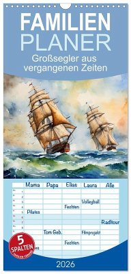 Cover Familienplaner 2026 - Großsegler aus vergangenen Zeiten mit 5 Spalten (Wandkalender, 21 x 45 cm) CALVENDO
