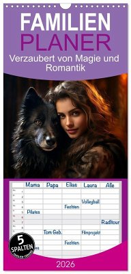 Cover Familienplaner 2026 - Verzaubert von Magie und Romantik mit 5 Spalten (Wandkalender, 21 x 45 cm) CALVENDO