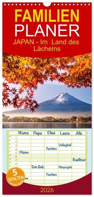 Familienplaner 2026 - JAPAN - Im Land des Lächelns mit 5 Spalten (Wandkalender, 21 x 45 cm) CALVENDO