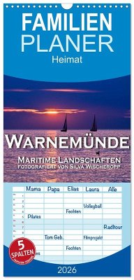 Familienplaner 2026 - Warnemünde - Maritime Landschaften mit 5 Spalten (Wandkalender, 21 x 45 cm) CALVENDO