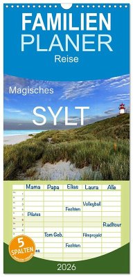 Familienplaner 2026 - Magisches Sylt mit 5 Spalten (Wandkalender, 21 x 45 cm) CALVENDO