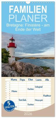 Cover Familienplaner 2026 - Bretagne: Finistère - am Ende der Welt mit 5 Spalten (Wandkalender, 21 x 45 cm) CALVENDO