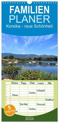 Cover Familienplaner 2026 - Korsika - raue Schönheit mit 5 Spalten (Wandkalender, 21 x 45 cm) CALVENDO