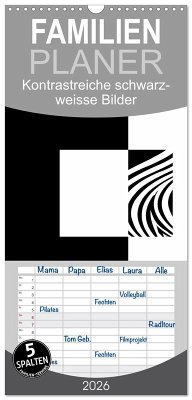 Cover Familienplaner 2026 - Kontrastreiche schwarz-weisse Bilder mit 5 Spalten (Wandkalender, 21 x 45 cm) CALVENDO