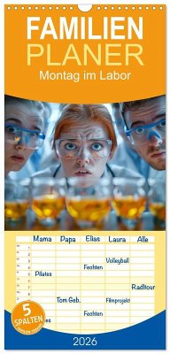Familienplaner 2026 - Montag im Labor mit 5 Spalten (Wandkalender, 21 x 45 cm) CALVENDO