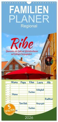 Cover Familienplaner 2026 - Ribe, Dänemarks alte Stadt mit Mittelaltercharme und Wikinger-Vergangenheit mit 5 Spalten (Wandkalender, 21 x 45 cm) CALVENDO
