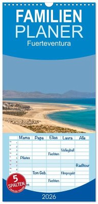 Familienplaner 2026 - Fuerteventura mit 5 Spalten (Wandkalender, 21 x 45 cm) CALVENDO