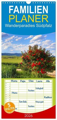 Familienplaner 2026 - Wanderparadies Südpfalz mit 5 Spalten (Wandkalender, 21 x 45 cm) CALVENDO