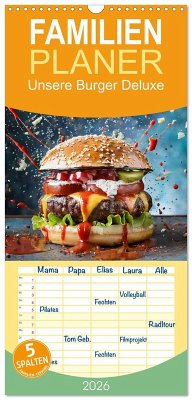 Familienplaner 2026 - Unsere Burger Deluxe mit 5 Spalten (Wandkalender, 21 x 45 cm) CALVENDO