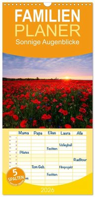 Familienplaner 2026 - Sonnige Augenblicke mit 5 Spalten (Wandkalender, 21 x 45 cm) CALVENDO