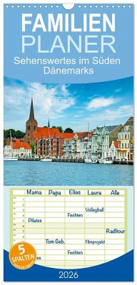 Cover Familienplaner 2026 - Sehenswertes im Süden Dänemarks mit 5 Spalten (Wandkalender, 21 x 45 cm) CALVENDO