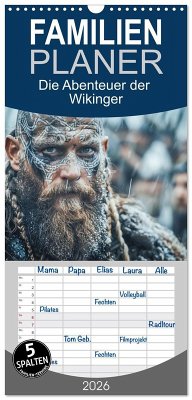 Cover Familienplaner 2026 - Die Abenteuer der Wikinger mit 5 Spalten (Wandkalender, 21 x 45 cm) CALVENDO