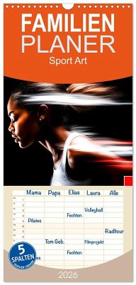 Familienplaner 2026 - Sport Art mit 5 Spalten (Wandkalender, 21 x 45 cm) CALVENDO