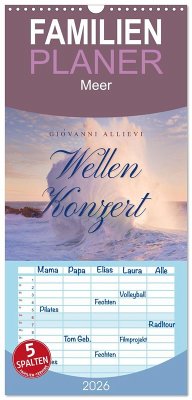 Familienplaner 2026 - Wellen Konzert mit 5 Spalten (Wandkalender, 21 x 45 cm) CALVENDO