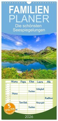 Cover Familienplaner 2026 - Die schönsten Seespiegelungen mit 5 Spalten (Wandkalender, 21 x 45 cm) CALVENDO