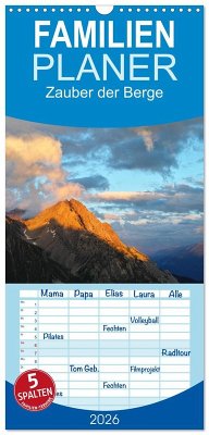 Cover Familienplaner 2026 - Zauber der Berge mit 5 Spalten (Wandkalender, 21 x 45 cm) CALVENDO