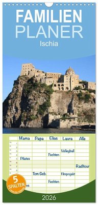 Familienplaner 2026 - Ischia mit 5 Spalten (Wandkalender, 21 x 45 cm) CALVENDO