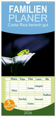 Cover Familienplaner 2026 - Costa Rica tierisch gut mit 5 Spalten (Wandkalender, 21 x 45 cm) CALVENDO