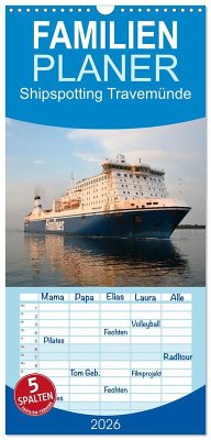 Cover Familienplaner 2026 - Shipspotting Travemünde mit 5 Spalten (Wandkalender, 21 x 45 cm) CALVENDO