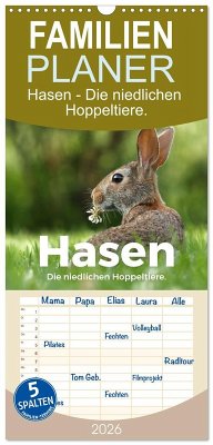 Familienplaner 2026 - Hasen - Die niedlichen Hoppeltiere. mit 5 Spalten (Wandkalender, 21 x 45 cm) CALVENDO Cover Familienplaner 2026 - Hasen - Die niedlichen Hoppeltiere. mit 5 Spalten (Wandkalender, 21 x 45 cm) CALVENDO
