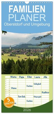 Cover Familienplaner 2026 - Oberstdorf und Umgebung mit 5 Spalten (Wandkalender, 21 x 45 cm) CALVENDO