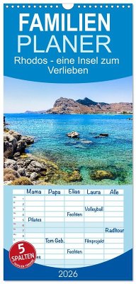 Familienplaner 2026 - Rhodos - eine Insel zum Verlieben mit 5 Spalten (Wandkalender, 21 x 45 cm) CALVENDO Cover Familienplaner 2026 - Rhodos - eine Insel zum Verlieben mit 5 Spalten (Wandkalender, 21 x 45 cm) CALVENDO