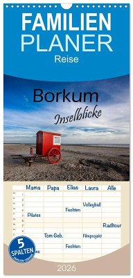 Cover Familienplaner 2026 - Borkum - Inselblicke mit 5 Spalten (Wandkalender, 21 x 45 cm) CALVENDO