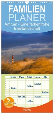 Cover Familienplaner 2026 - Amrum - Eine farbenfrohe Insellandschaft mit 5 Spalten (Wandkalender, 21 x 45 cm) CALVENDO