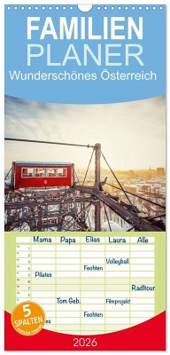 Familienplaner 2026 - Wunderschönes Österreich mit 5 Spalten (Wandkalender, 21 x 45 cm) CALVENDO