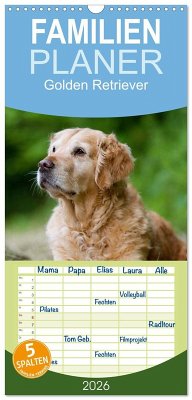 Familienplaner 2026 - Golden Retriever mit 5 Spalten (Wandkalender, 21 x 45 cm) CALVENDO Familienplaner 2026 - Golden Retriever mit 5 Spalten (Wandkalender, 21 x 45 cm) CALVENDO