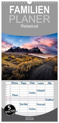 Cover Familienplaner 2026 - Reiselust mit 5 Spalten (Wandkalender, 21 x 45 cm) CALVENDO