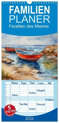 Cover Familienplaner 2026 - Facetten des Meeres mit 5 Spalten (Wandkalender, 21 x 45 cm) CALVENDO