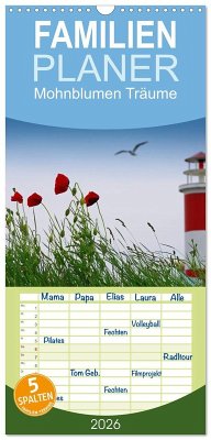 Cover Familienplaner 2026 - Mohnblumen Träume mit 5 Spalten (Wandkalender, 21 x 45 cm) CALVENDO