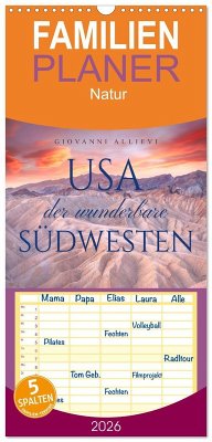 Familienplaner 2026 - USA Der wunderbare Südwesten mit 5 Spalten (Wandkalender, 21 x 45 cm) CALVENDO