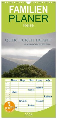 Cover Familienplaner 2026 - Quer durch Irland - Landschaften pur mit 5 Spalten (Wandkalender, 21 x 45 cm) CALVENDO