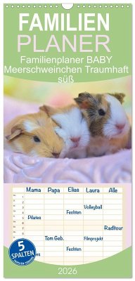 Cover Familienplaner 2026 - Familienplaner BABY Meerschweinchen Traumhaft süß mit 5 Spalten (Wandkalender, 21 x 45 cm) CALVENDO