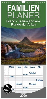 Cover Familienplaner 2026 - Island - Traumland am Rande der Arktis mit 5 Spalten (Wandkalender, 21 x 45 cm) CALVENDO