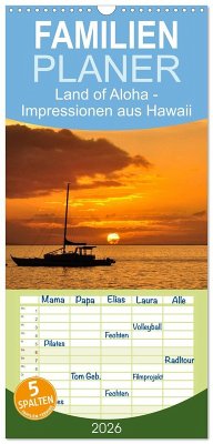 Cover Familienplaner 2026 - Hawaii - Land of Aloha mit 5 Spalten (Wandkalender, 21 x 45 cm) CALVENDO