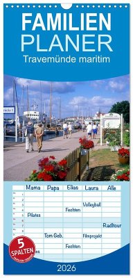 Familienplaner 2026 - Travemünde maritim mit 5 Spalten (Wandkalender, 21 x 45 cm) CALVENDO