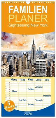 Cover Familienplaner 2026 - Sightseeing New York mit 5 Spalten (Wandkalender, 21 x 45 cm) CALVENDO
