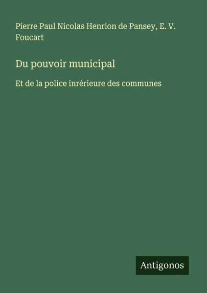 Du pouvoir municipal