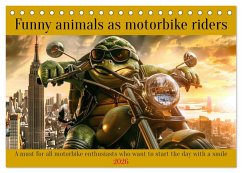 Funny animals as motorbike riders (Desk Calendar 2026 DIN A5 landscape), CALVENDO 12 Month DeskCalendar