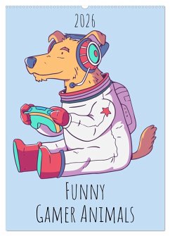 Cover Funny Gamer Animals (Wall Calendar 2026 DIN A2 portrait), CALVENDO 12 Month Wall Calendar